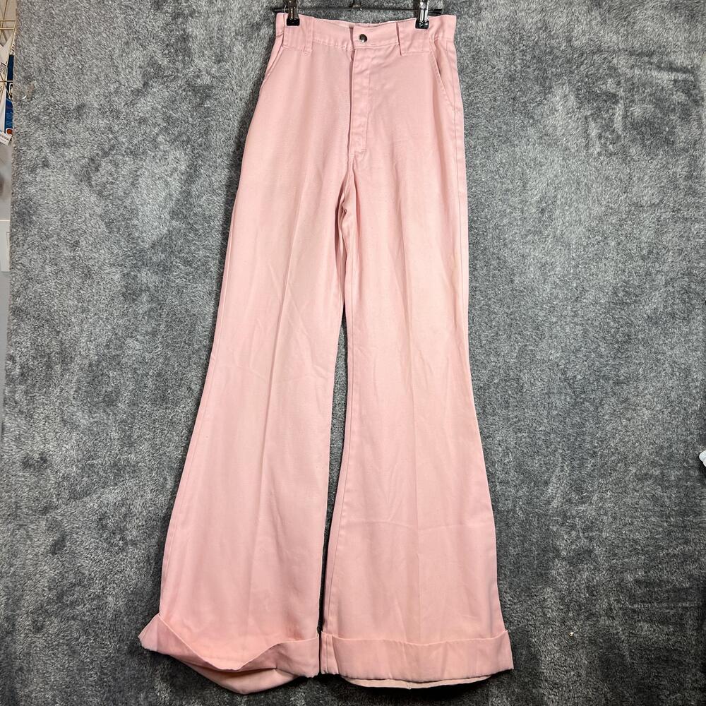 Pants Womens 00 Pink Chino Twill Cuffed Flat Front 36 Inseam Casual Pockets